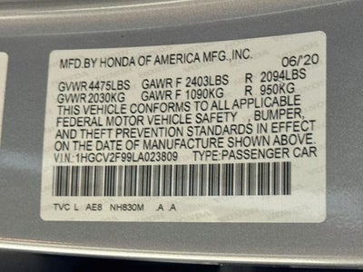 2020 Honda Accord Touring 2.0T