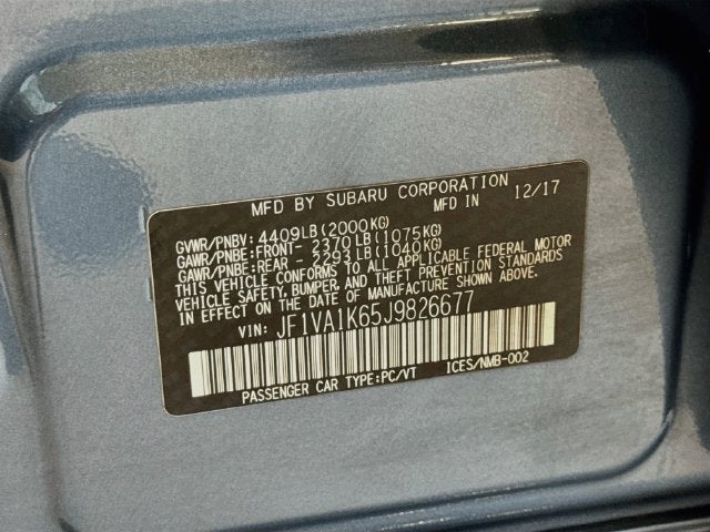 2018 Subaru WRX Limited 50th Anniversary Edition