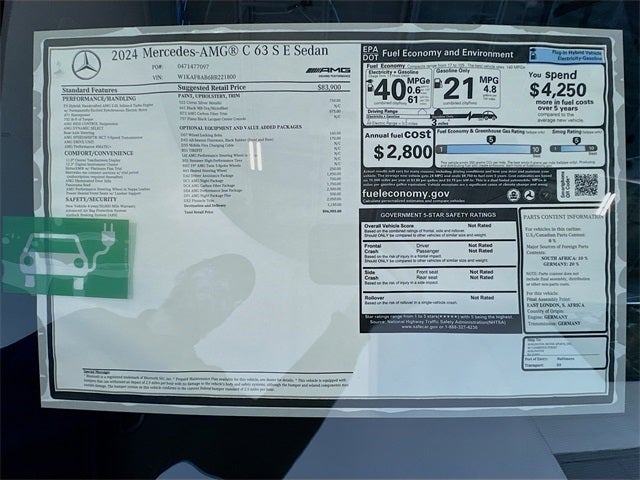 2024 Mercedes-Benz C-Class C 63 S AMG® 4MATIC®